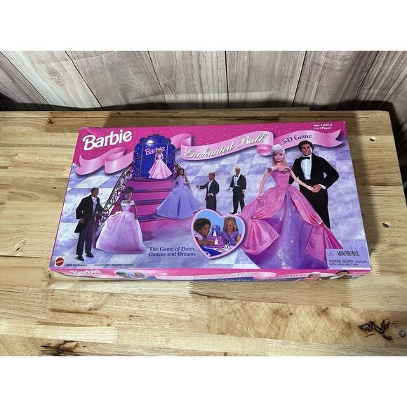 Mattel Other - Barbie Enchanted Ball 3-D Board Game Mattel 1998 Dates Dreams Dances
